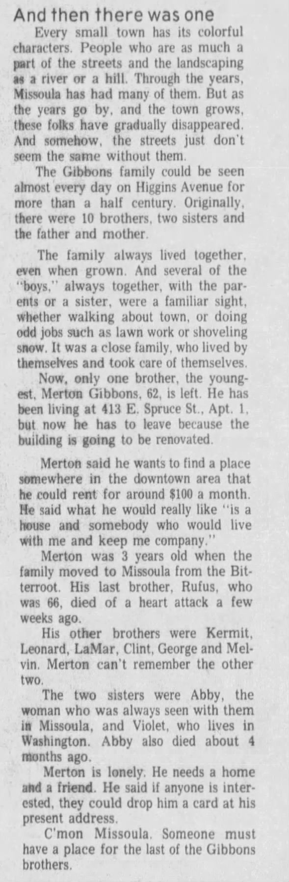 Clipping from The Missoulian